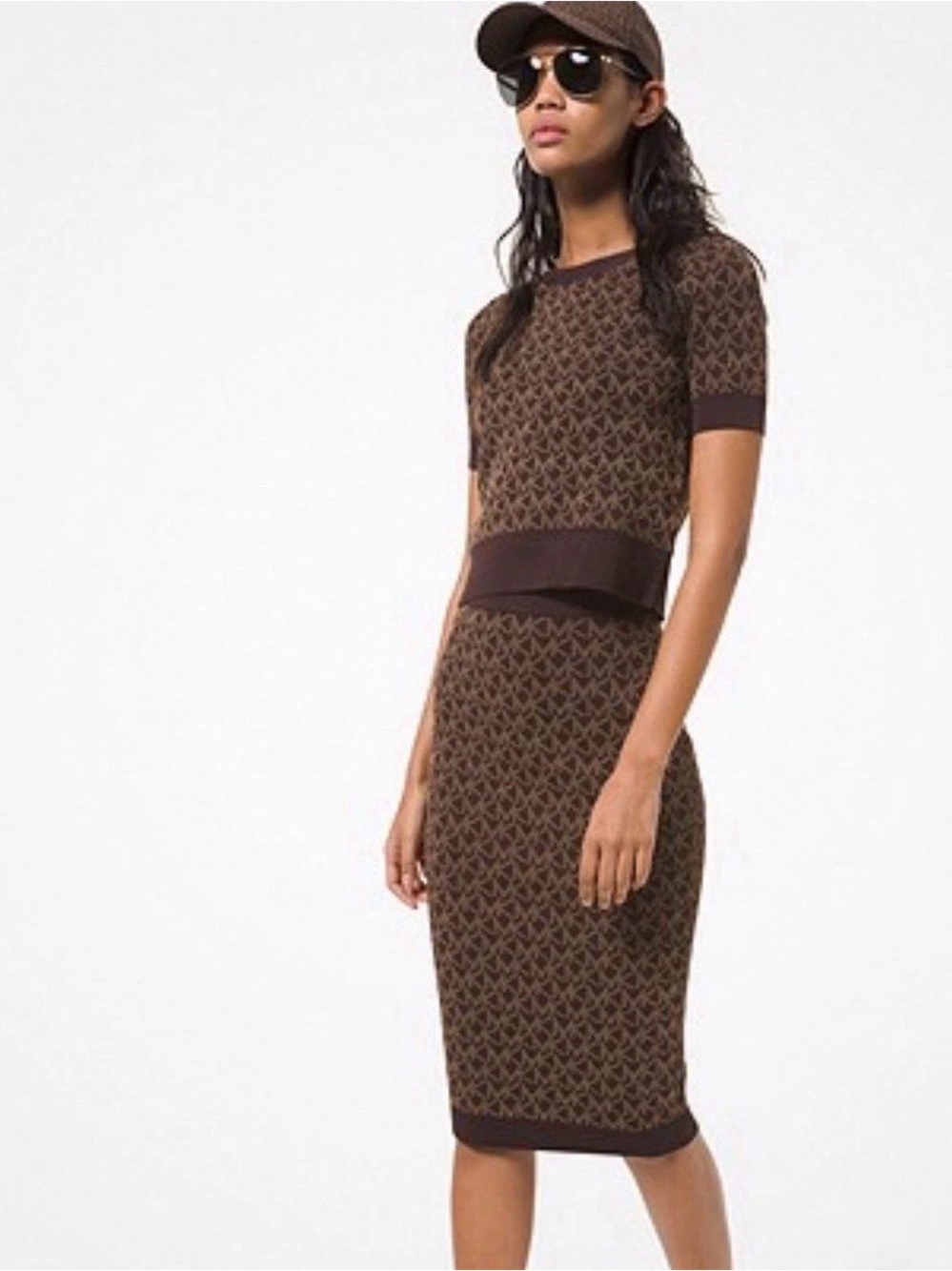 Michael kors sweater top and pencil skirt set size L NEW